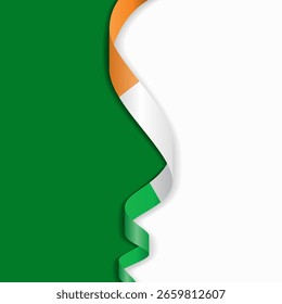 Diseño de fondo abstracto ondulado de bandera marfileña. Ilustración vectorial.