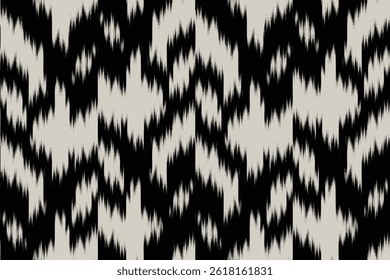 Elfenbein schwarz ikat pixelform, ornament endlos bunt Streifen unscharf muster mode textil schön ethnizität ogee print abstrakt dynamisch ethnisch gewebe grunge hand zeichnen tuch minimal grid wiederholen