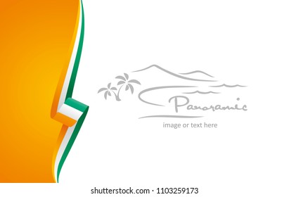 Ivory Coast abstract flag brochure cover poster background vector