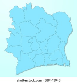 Ivory Coast blue map on degraded background vector