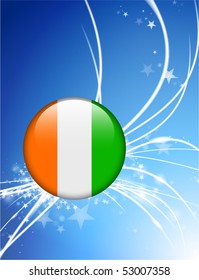 Ivory Coast Button on Abstract Modern Light Background Original Illustration