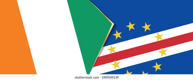 Ivory Coast and Cape Verde flags, two vector flags symbol of relationship or confrontation.
