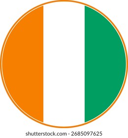 Ivory Coast Circle Flag, Ivory Coast Flag Icon