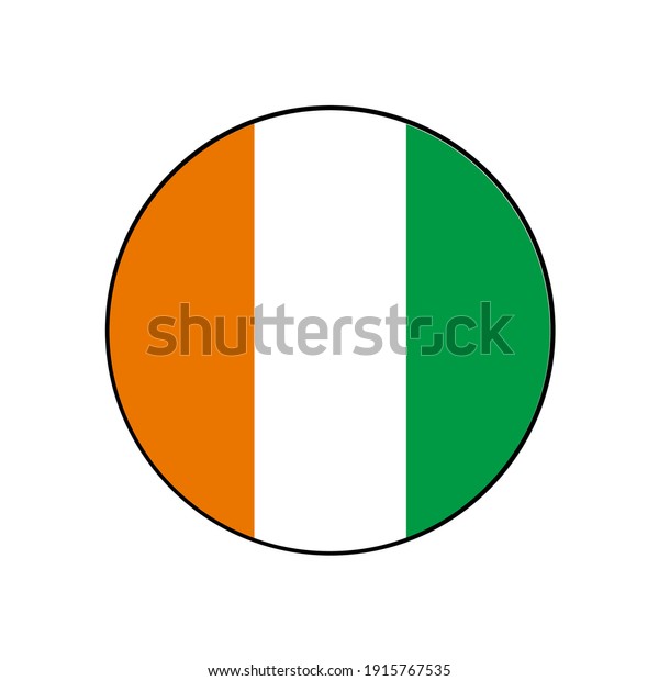 Ivory Coast Cote Divoire Circle Vector Stock Vector Royalty Free