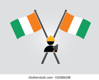 Ivory Coast Emblem Construction Worker