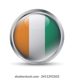 Ivory Coast Flag 3D Badge Illustration