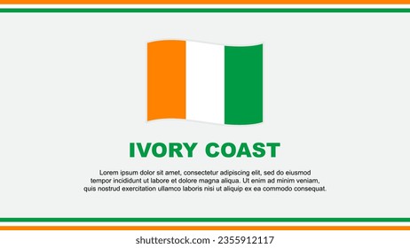 Ivory Coast Flag Abstract Background Design Template. Ivory Coast Independence Day Banner Social Media Vector Illustration. Ivory Coast Design