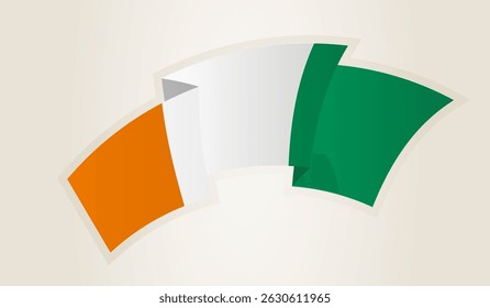 Ivory Coast Flag in Abstract Ribbon Shape, National Symbol of the Ivory Coast. This vector is ideal for use in national events, Independence Day, international sports competitions.