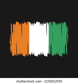 Ivory Coast Flag Brush. National Flag