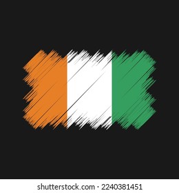 Ivory Coast Flag Brush Vector Illustration