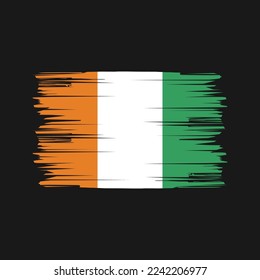 Ivory Coast Flag Brush Vector Illustration