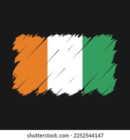 Ivory Coast Flag Brush Vector Illustration