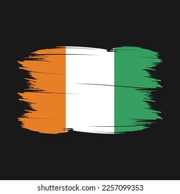 Ivory Coast Flag Brush Vector Illustration