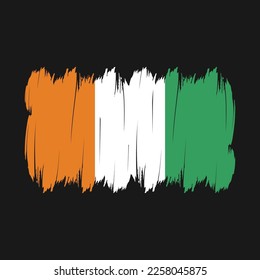 Ivory Coast Flag Brush Vector Illustration