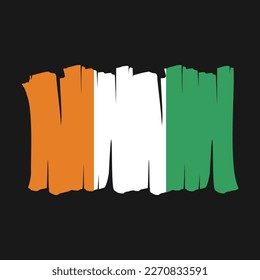 Ivory Coast Flag Brush Vector Illustration