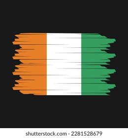 Ivory Coast Flag Brush Vector Illustration