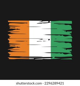 Ivory Coast Flag Brush Vector Illustration