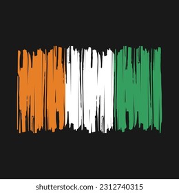 Ivory Coast Flag Brush Vector Illustration