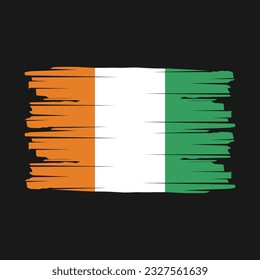 Ivory Coast Flag Brush Vector Illustration