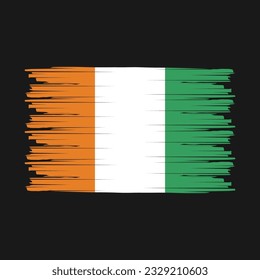 Ivory Coast Flag Brush Vector Illustration