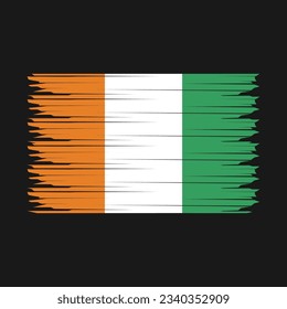 Ivory Coast Flag Brush Vector Illustration