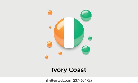 Ivory Coast flag bubble circle round shape icon colorful vector illustration