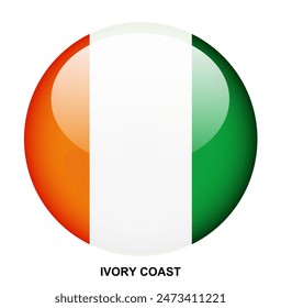 IVORY COAST flag button on white background