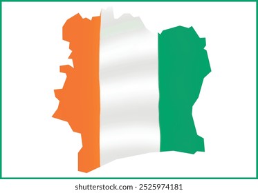 Design da bandeira da Costa do Marfim e design do mapa da Costa do Marfim