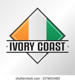 Ivory Coast Flag Emblema. Vector Design National. Illustration Country Symbol. Insignia Banner Logo.