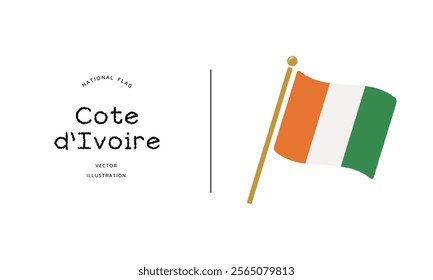 Ivory Coast flag icon vector illustration