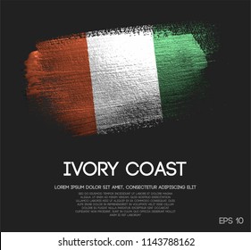 Ivory Coast Flag Made of Glitter Sparkle Brush Paint Vector