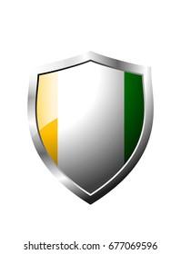 Ivory Coast flag Shield sign vector