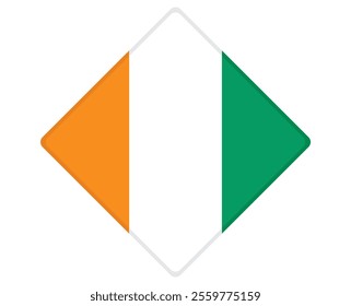 Ivory Coast flag square shaped. vector
