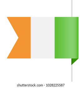 Ivory coast Flag Vector Bookmark Icon - Illustration