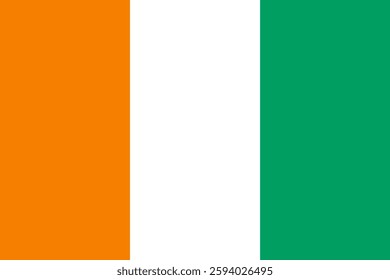 An Ivory Coast flag, in vector. A country in West Africa. With accurate dimension and correct official colour. File is suitable for editing and printing.