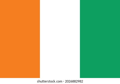 Ilustración vectorial de la bandera de Costa de Marfil. Bandera nacional de Costa de Marfil