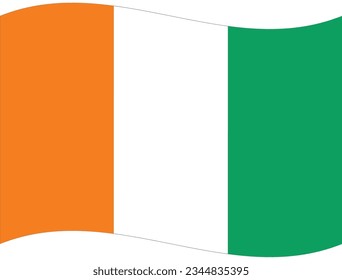 Ivory coast flag wave. Ivory coast flag. Flag of Ivory coast