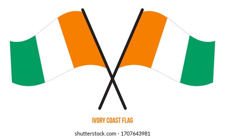 Ivory Coast Flag Waving Vector Illustration on White Background. Ivory Coast National Flag.