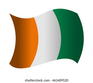 ivory coast flag waving in the wind