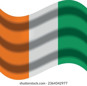 ivory coast flag with wind icon