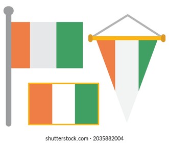 IVORY COAST FLAGS, COUNTRY AND PENANNTS