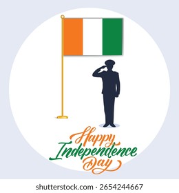 Dia da Independência da Costa do Marfim. 7 de agosto. 7 de agosto. Independência, Dia Nacional, Bandeira, Design Tipográfico, Conceito Criativo. Modelo para banner, cartaz, propaganda, cartão de mensagem, cartão postal, panfleto.
