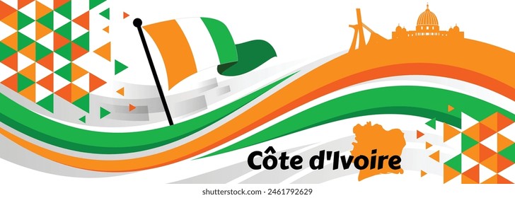 Ivory Coast Independence Day, August 7. Vector illustration