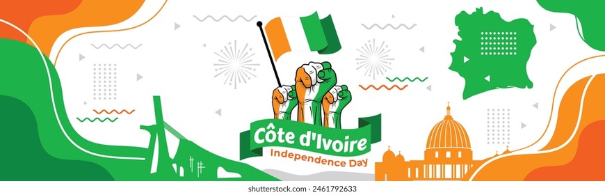 Ivory Coast Independence Day, August 7. Vector illustration