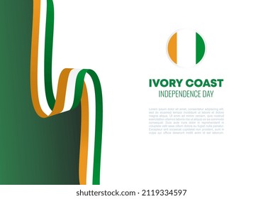 Ivory Coast Independence day background banner for national celebration on August 7 and 8