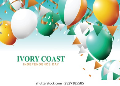 Ivory Coast Independence Day background. Vector illustration.