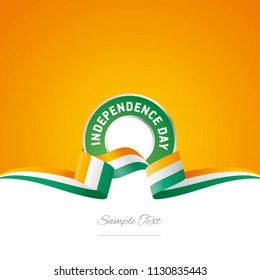 Ivory Coast Independence Day Ribbon Logo Icon