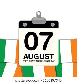Dia da Independência da Costa do Marfim Calendário de Parede Pequena