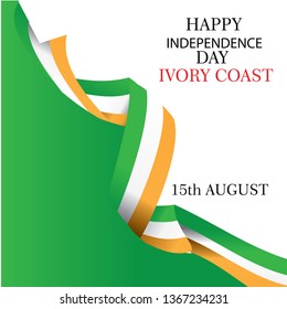 Ivory Coast independence day vector illustration with flag and patriotic elements. Freedom concept with creative designs for banner and backgrounds. - Vector