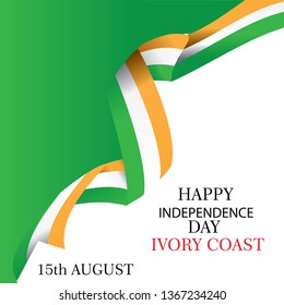 Ivory Coast independence day vector illustration with flag and patriotic elements. Freedom concept with creative designs for banner and backgrounds. - Vector
